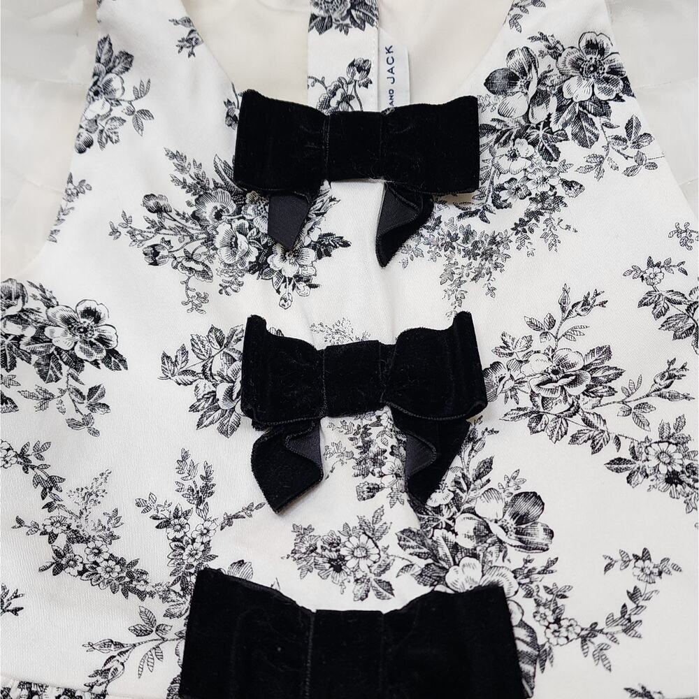 Janie and Jack Cream and Sugar Floral Toile Bow Dress - Picture 4 of 8